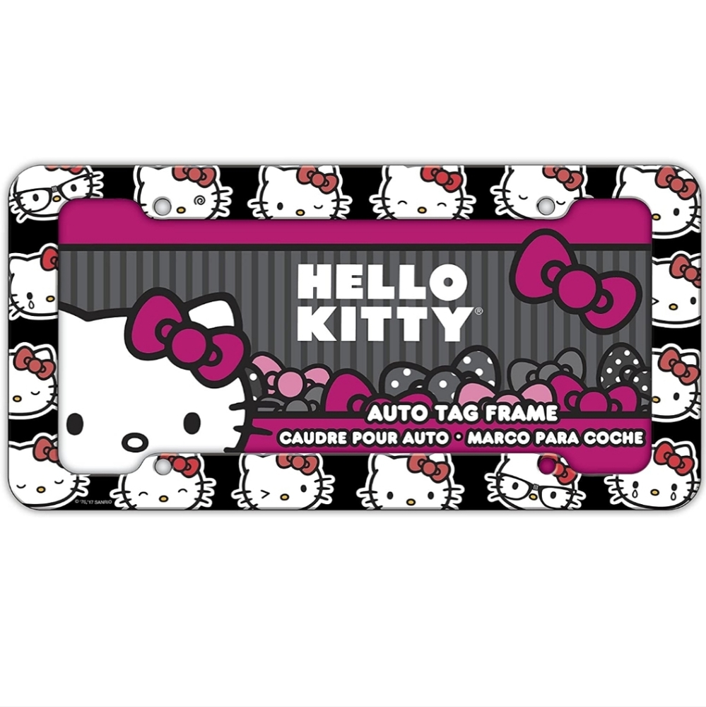 2 Hello kitty license plate frames and cupholder coasters